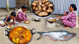 How an Indian TRIBE MOTHER cooking BIG PANGAS FISH recipe for her children  Rural mother lifestyle [upl. by Triley]