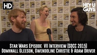 Star Wars Interview  Domhnall Gleeson Gwendoline Christie amp Adam Driver Interview [upl. by Aseret366]