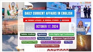 17 October 2024  Current Affairs in English by GKTODAY 🎯 [upl. by Stephenson]