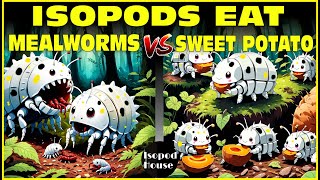 Isopods Eat Mealworms amp Sweet Potato In Isopod House Terrarium  4K [upl. by Asirralc]