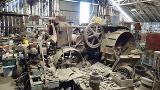 BARN FIND  Not Moved In 40 YEARS Antique 1921 Rumely Model M Orchard Tractor  Irvin Baker Auction [upl. by Eelinnej]