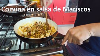 Preparamos una deliciosa Corvina en salsa de Mariscos [upl. by Yelyk837]