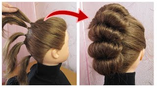 Coiffure simple pour cheveux courts  Coiffure de soirée  Easy updo prom hairstyle for short hair [upl. by May674]