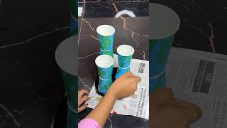 Beautiful Flower Vase Craft using Coffee Cups short reel viral youtubeshort trending diycrafts [upl. by Ecilahs]