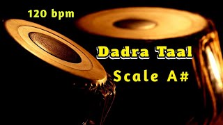 Tabla  Dadra Taal  Scale A  Madhyalaya 120 bpm  TanpuraPa Sa HD Quality Sound  Tabla Online [upl. by Ahtekal]