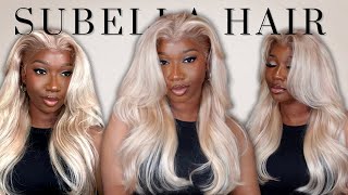 NO TONING NEEDED  Ash Blonde Curtain Bang Wig Install  Review  ft Subella Hair  Tan Dotson [upl. by Xilef]