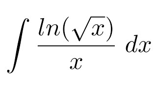 Integral of lnsqrtxx substitution [upl. by Nosylla]