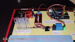 Fingerprint door lock Using R307s fingerprint reader module Arduino etc [upl. by Eissirhc]