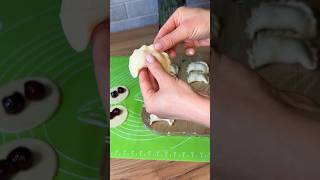 Ukrainian cherry dumplings 🍒 How to form Ukrainian Vareniki shorts [upl. by Nivel]