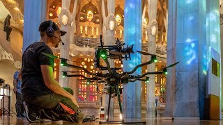 Skynamic inside the Sagrada Familia in Barcelona with top mounted Arri Alexa Mini in 4K [upl. by Ecinahs211]