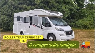 ROLLER TEAM ZEFIRO 284 TLsemi integrale omologato per 5 persone con letti gemelli bagno enorme♥️🚚 [upl. by Nosam]