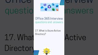 What is Azure Active Directory  Office 365 Interview Questions and answers shorts interview [upl. by Thatch]