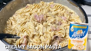 Creamy Pasta Carbonara Recipe  Bacon Fusilli Cream Pasta  Cheese Cream Pasta at home [upl. by Darci]