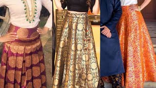 Brocade fabric skirt design ideas [upl. by Ahseenal]