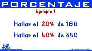 Porcentaje de un número  Ejemplo 1 [upl. by Ehman]