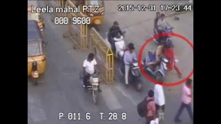 Scooty Self Accident  Caught By CCTV Cam  Live Accidents in India  Tirupati Traffic Police [upl. by Avaria]