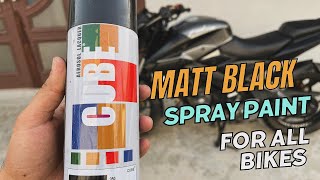 cube spray paint review  Cube Matt Black Spray Paint for Bike 😍🥰 Ghar me hi paint krdiya 🤩 [upl. by Stralka]