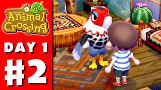 Animal Crossing New Leaf  Part 2  Meeting the Townsfolk Nintendo 3DS Gameplay Walkthrough Day 1 [upl. by Annayak]