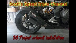 Installing the SC Project CRT muffler on the Triumph Speed Triple 1200RS [upl. by Nixon]