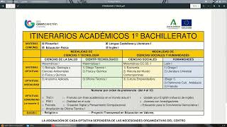 Información sobre los itinerarios académicos en 1º de Bachillerato 2425 [upl. by Siravaj124]