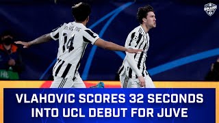 Dusan Vlahovic Scores Stunner 32 Seconds into UCL Debut Against Villarreal  CBS Sports Golazo [upl. by Nillek]