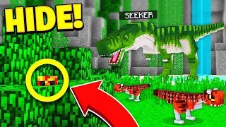 WORLDS BEST HIDER  JURASSIC WORLD HIDE amp SEEK  Minecraft Mods [upl. by Aneeram]