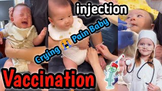 Baby Injection Video 💉 Vaccine Child Crying Pain Full injection [upl. by Lanor]