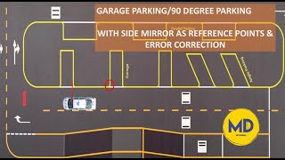 GARAGE PARKING BY USING SIDE MIRROR AS A REFERENCE POINT GARAGE PARKING  RTA SMART PARKING TEST [upl. by Navonod626]