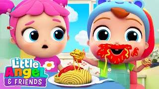 Yummy Spaghetti Song Table Manners  Little Angel And Friends Kid Songs [upl. by Ileana]