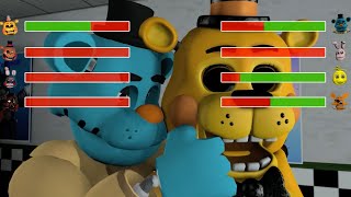 SFM FNaF Hoaxes vs Gumball Animatronics WITH Healhbars [upl. by Oinesra]