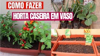 Como fazer HORTA orgânica caseira em vasos para casa ou apartamento gastando pouco🍒🍆 decorandodrikka [upl. by Warde]