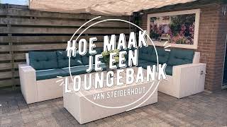 Een loungebank of hoekbank maken van steigerhout [upl. by Lawford]