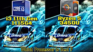 Intel i3 11th Gen 1115G4 vs AMD Ryzen 5 3450U  Intel UHD Graphic vs AMD Radeon Vega 8 [upl. by Erodroeht]