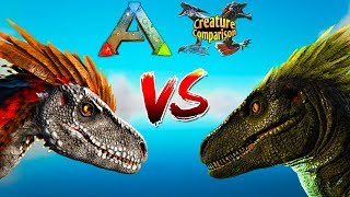 Deinonychus vs Raptor Creature Comparison  Ark Survival Evolved Valguero [upl. by Nnaid]