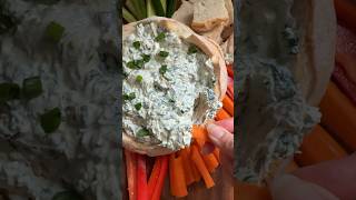 Classic Spinach Dip in a bread bowl recipe partytime veggies shorts [upl. by Nalod648]