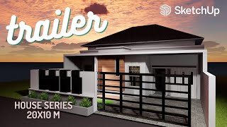 Speed build House Design 20x10 m SketchUp Tutorial  Trailer [upl. by Courtenay]