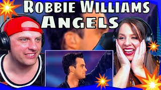 REACTION TO Robbie Williams  Angels Live at knebworth HD  THE WOLF HUNTERZ REACTIONS [upl. by Helgeson]