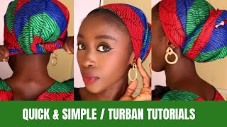 1 minutes TURBAN Tutorial quick and simple turban style Ankara Turban Tutorial [upl. by Fadden792]