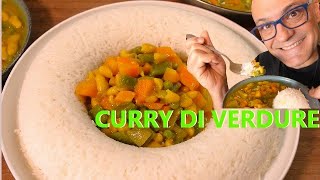 Verdure al Curry con Riso Basmati PIATTO UNICO cottura per ASSORBIMENTO del riso e verdure al curry [upl. by Kciredorb346]