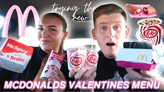 TRYING THE NEW MCDONALDS VALENTINES MENU [upl. by Novahc]