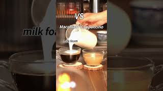 Macchiato vs cappuccino coffee latteartbasic coffeelatte halloween [upl. by Hemphill]