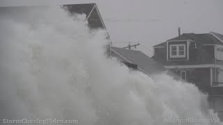 Massive Noreaster Waves And Blizzard Conditions Scituate MA  1292022 [upl. by Shotton]