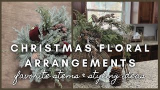 Christmas Floral Arrangements  favorite stems amp styling ideas [upl. by Laidlaw]