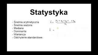 Statystyka mediana dominanta wariancja średnia ważona arytmetyczna odchylenie standardowe [upl. by Nna]