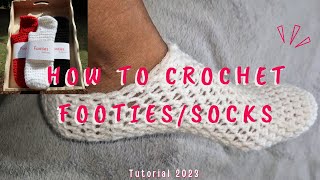 Crochet Footies Tutorial  How To Crochet Socks [upl. by Waal]