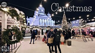 Helsinki Christmas Walk 🎅 Snowy city center after several days of snowfall☃️15 Dec 2022 [upl. by Lias10]