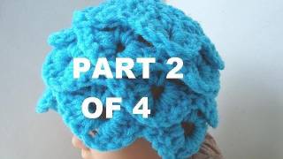 How to crochet a CROCODILE STITCH BABY HAT PART 2 OF 4 [upl. by Reddy]