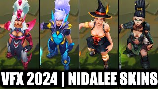 ALL NIDALEE SKINS SPOTLIGHT FINAL VFX UPDATE 2024  League of Legends [upl. by Lihka]