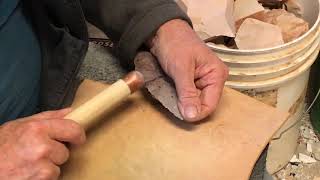 Flintknapping a corner notched blade  GoKnappingcom [upl. by Ahseen]