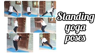 20 standing yoga poses by Priyanka deekshith [upl. by Meehyr]